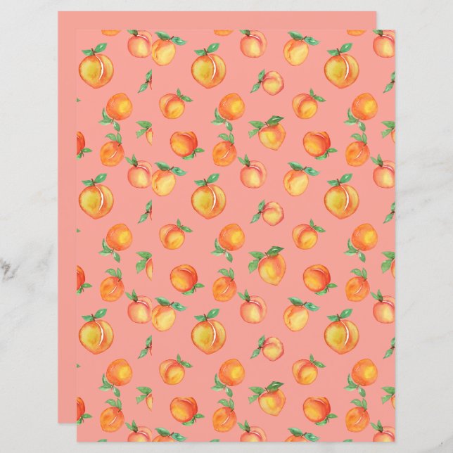 Sweet Watercolor Peach Pattern (Front/Back)