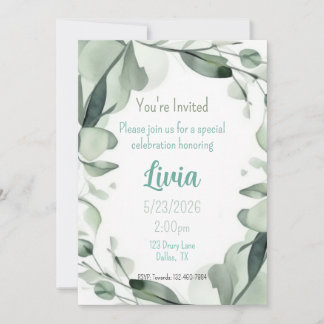 Sweet Watercolor Pink Doughnut Sticker Invitation