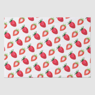 Sweet Watercolor Strawberries Tissue Paper