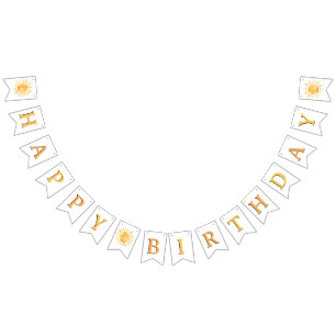 Sweet Watercolor Sun Happy Birthday Bunting