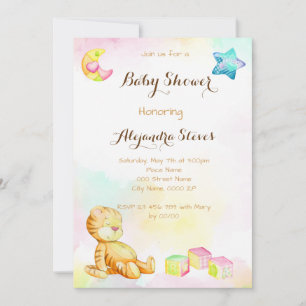 Sweet Watercolor Tigger Baby Shower  Invitation