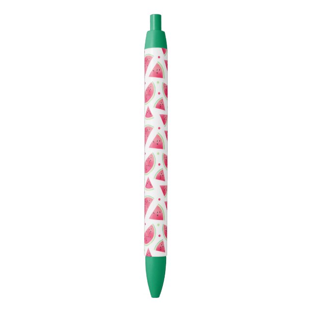 Sweet Watercolor Watermelon Pattern Black Ink Pen (Front Vertical)