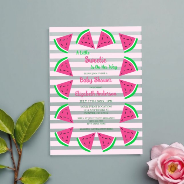 Sweet Watermelon Baby Shower Acrylic Invitations (Creator Uploaded)