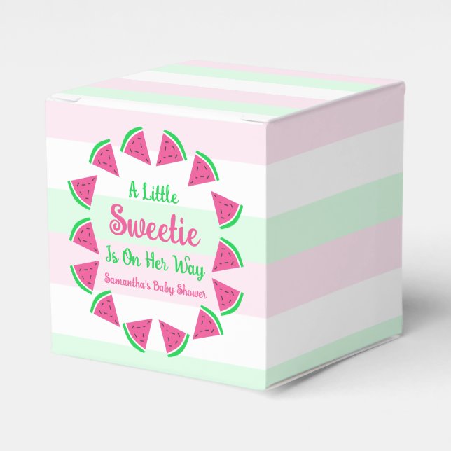 Sweet Watermelon Baby Shower Favour Box (Front Side)