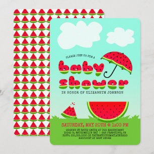 Sweet Watermelon Baby Shower Invitation