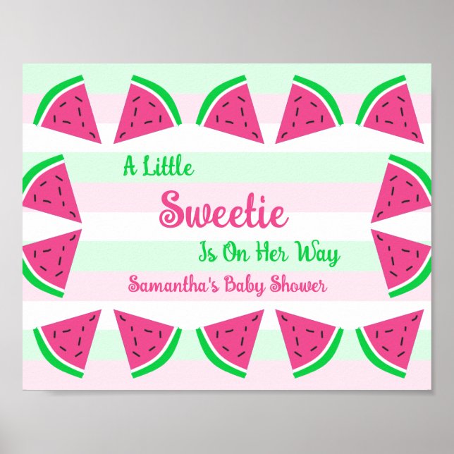 Sweet Watermelon Baby Shower Poster (Front)