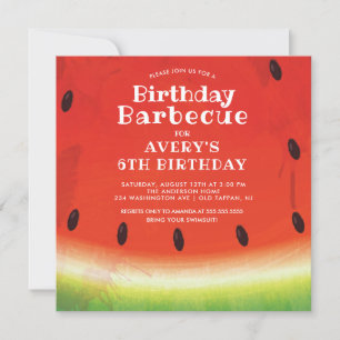 Sweet Watermelon Birthday Invitation
