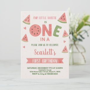Sweet Watermelon Birthday Invitation for Kids