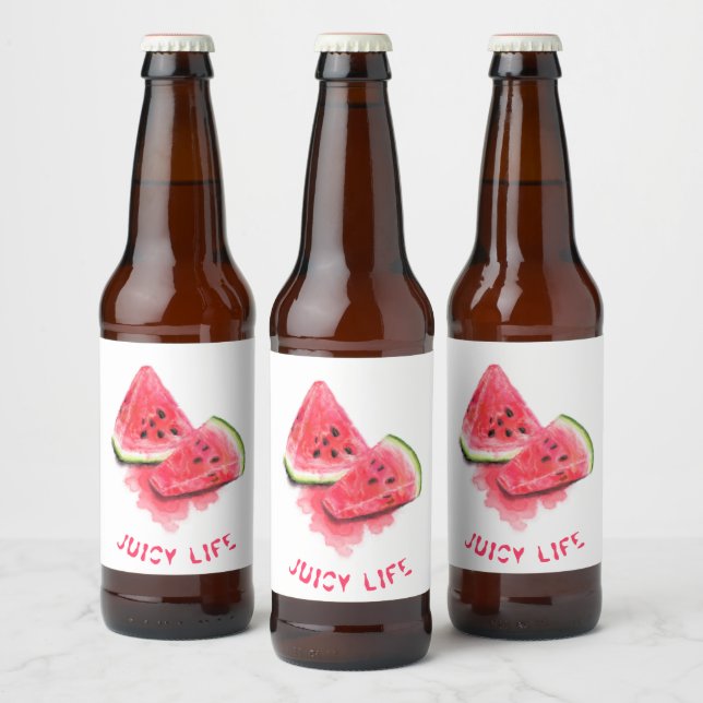 Sweet Watermelon Bottle Label with Custom Text (Bottles)