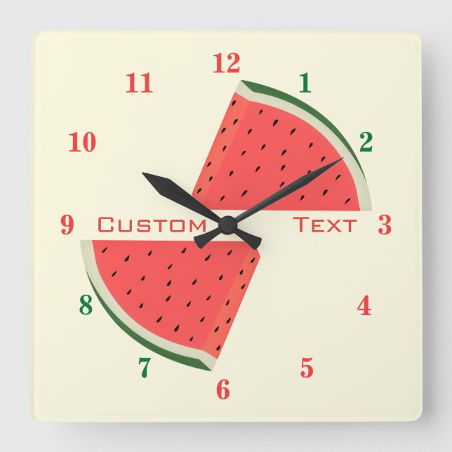 Sweet Watermelon Clock Custom Text and Colours (Front)