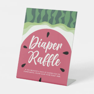 Sweet Watermelon Diaper Raffle Summer Baby Shower Pedestal Sign