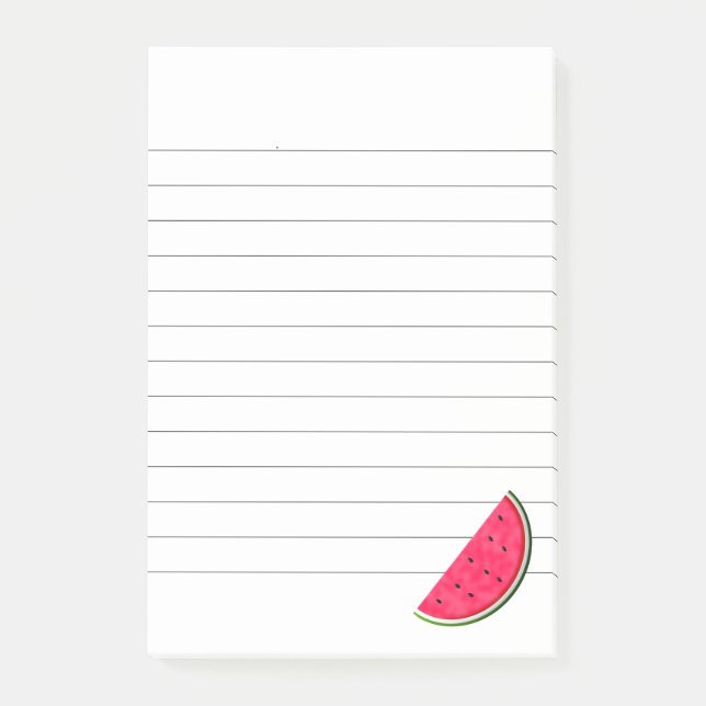 Sweet Watermelon Slice Drawing Lined Post-it Notes (Front)