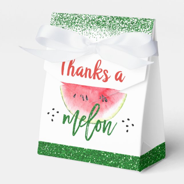 Sweet Watermelon Thanks a Melon Birthday Thank You Favour Box (Front Side)