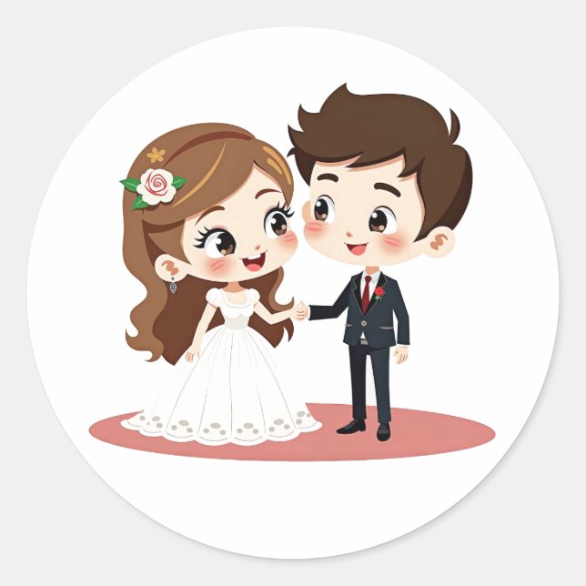 Sweet Wedding Couple Stickers (Front)