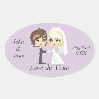 Sweet Wedding Day Oval Sticker