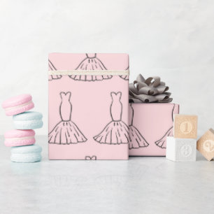 Sweet Wedding Dress Design Light Pink Seamless  Wrapping Paper