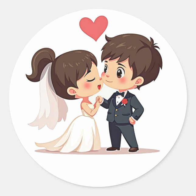 Sweet Wedding Kiss Sticker (Front)