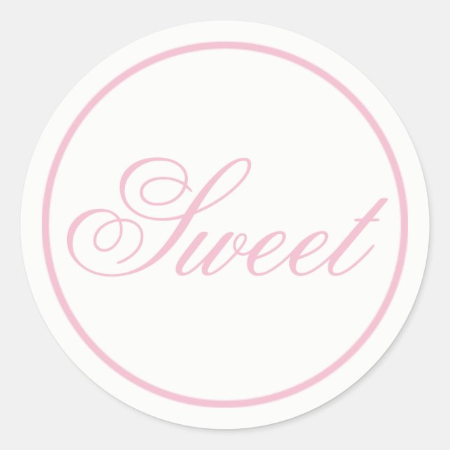 "Sweet" Wedding Sticker - Blush Pink (Front)