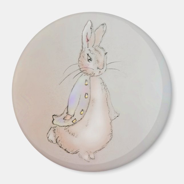 Sweet Wee Rabbit (in pastel) custom fridge magnet (Front)