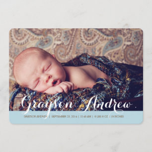 Sweet Welcome Two Photo Modern Birth Announcement