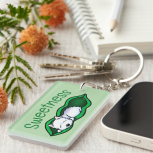 Sweet Westie Terrier Pea Pod Key Ring