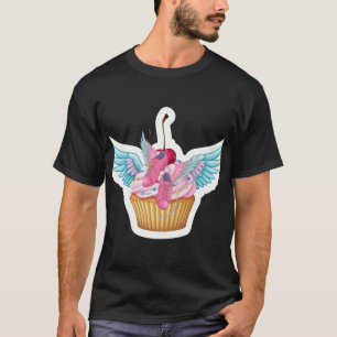 Sweet Whimsy: Cupcake with Wings T-Shirt Design