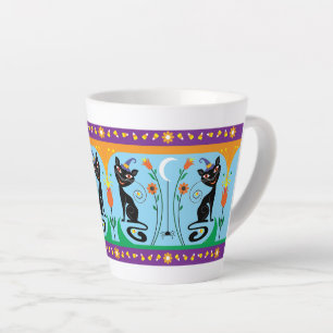 Sweet Whiskers and Spooky Blooms Latte Mug