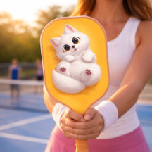 Sweet White Arctic Fox Carbon Fiber Pickleball Pad