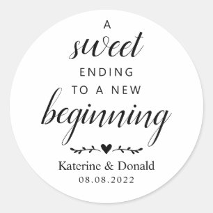Sweet White Script Wedding Favour Seal