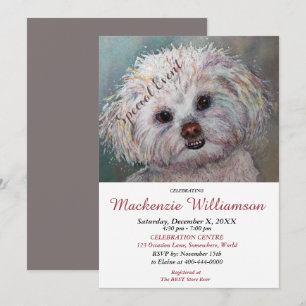 SWEET WHITE SHIH TZU WISHES HAPPY BIRTHDAY INVITATION