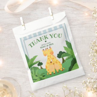 Sweet Wild Giraffe Twins Safari Jungle Double Hugs Favour Bags