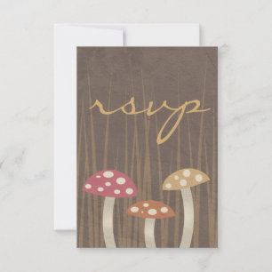Sweet Wild Mushroom Wedding RSVP Reply Card