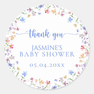 Sweet Wildflower Baby Shower Thank You Favor Classic Round Sticker