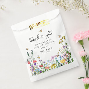 Sweet Wildflower & Bumblebee Kids Birthday  Favour Bags