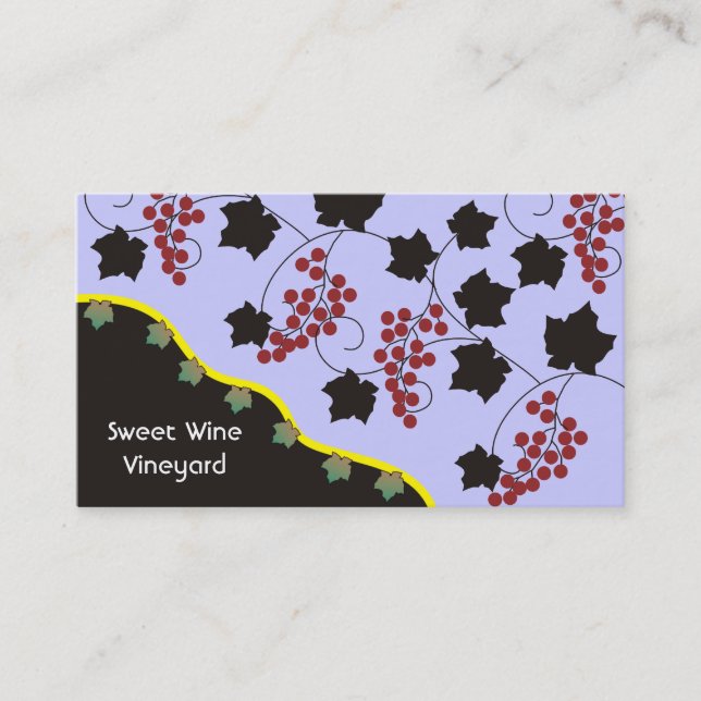 Sweet Wine Vineyard Business Cards (Front)