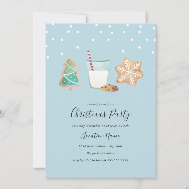 Sweet Winter Cookies Christmas Party Invitation (Front)