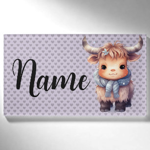 Sweet winter cow name tag