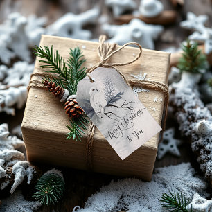 Sweet Winter Owl Christmas Gift Tags
