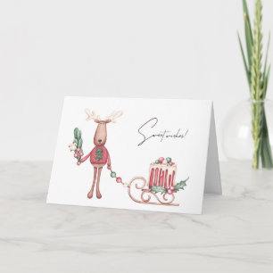 Sweet Wishes Reindeer and Pine Boughs Card