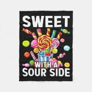 Sweet With A Sour Side Funny Candy Patch Delicious Fleece Blanket