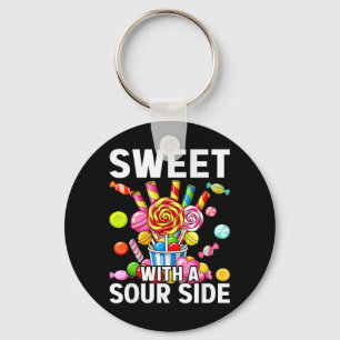 Sweet With A Sour Side Funny Candy Patch Delicious Key Ring