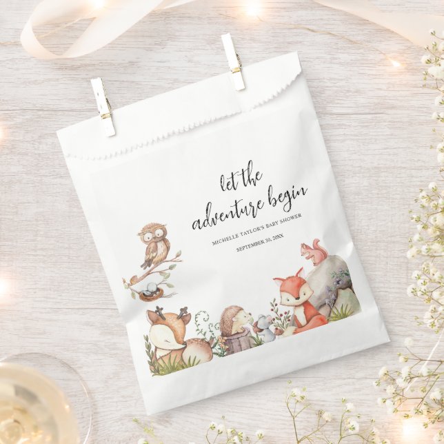 Sweet Woodland Animal Baby shower Favour Bags (Clipped)