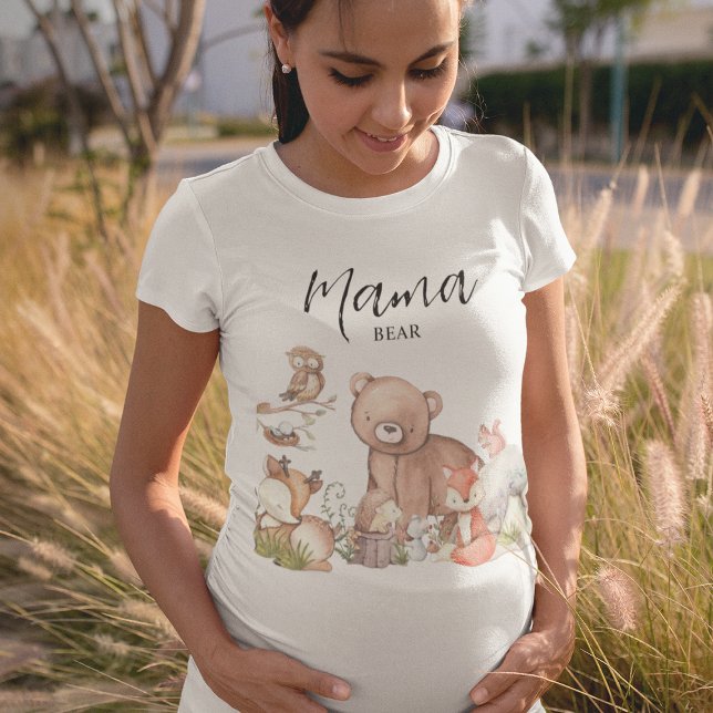 Sweet Woodland Animal Baby shower Mama Bear T-Shirt (Creator Uploaded)