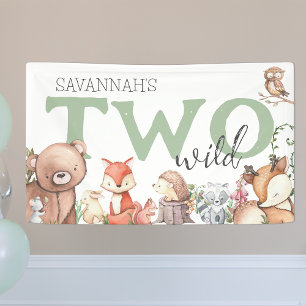 Sweet Woodland Animal Birthday Party Banner