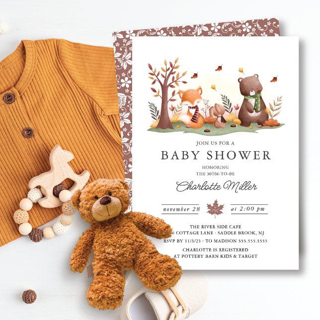 Sweet Woodland Animals Baby Shower Invitation (Creator Uploaded)