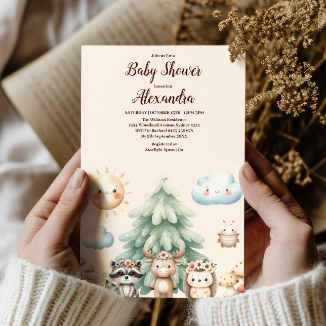 Sweet Woodland Animals Baby Shower  Invitation (Creator Uploaded)
