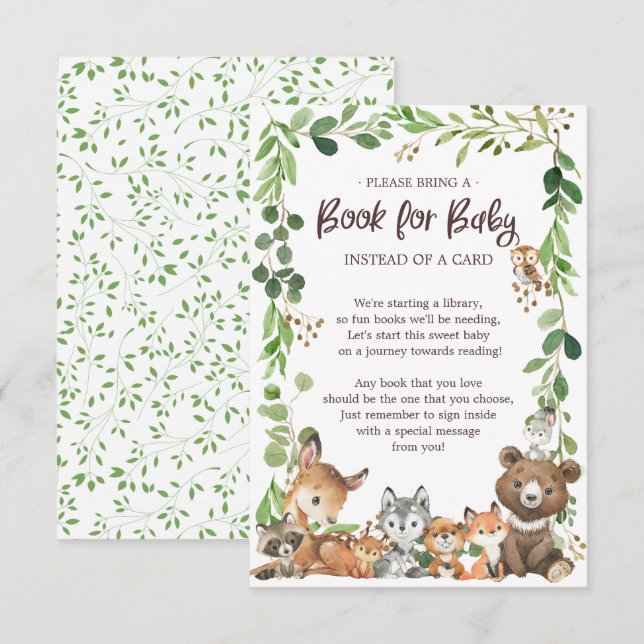 Sweet Woodland Animals Book for Baby Card (Front/Back)