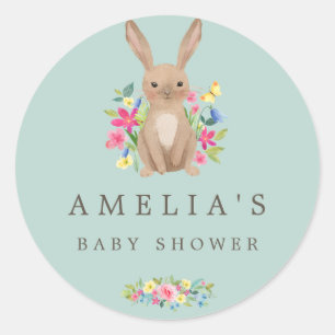 Sweet Woodland Bunny Baby Shower Favour Seal