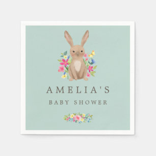 Sweet Woodland Bunny Baby Shower Napkin