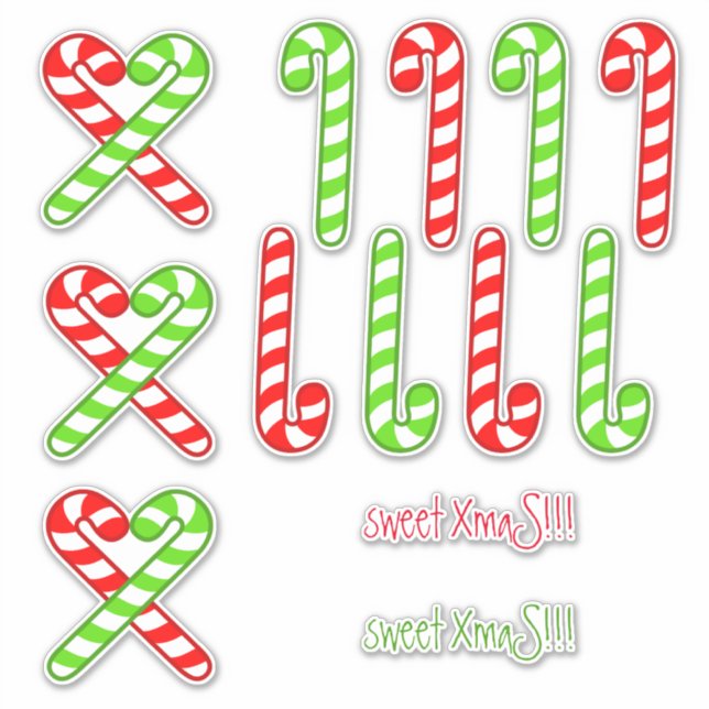 sweet XmaS Cool Candy Cane - Red and Green Custom (Front)